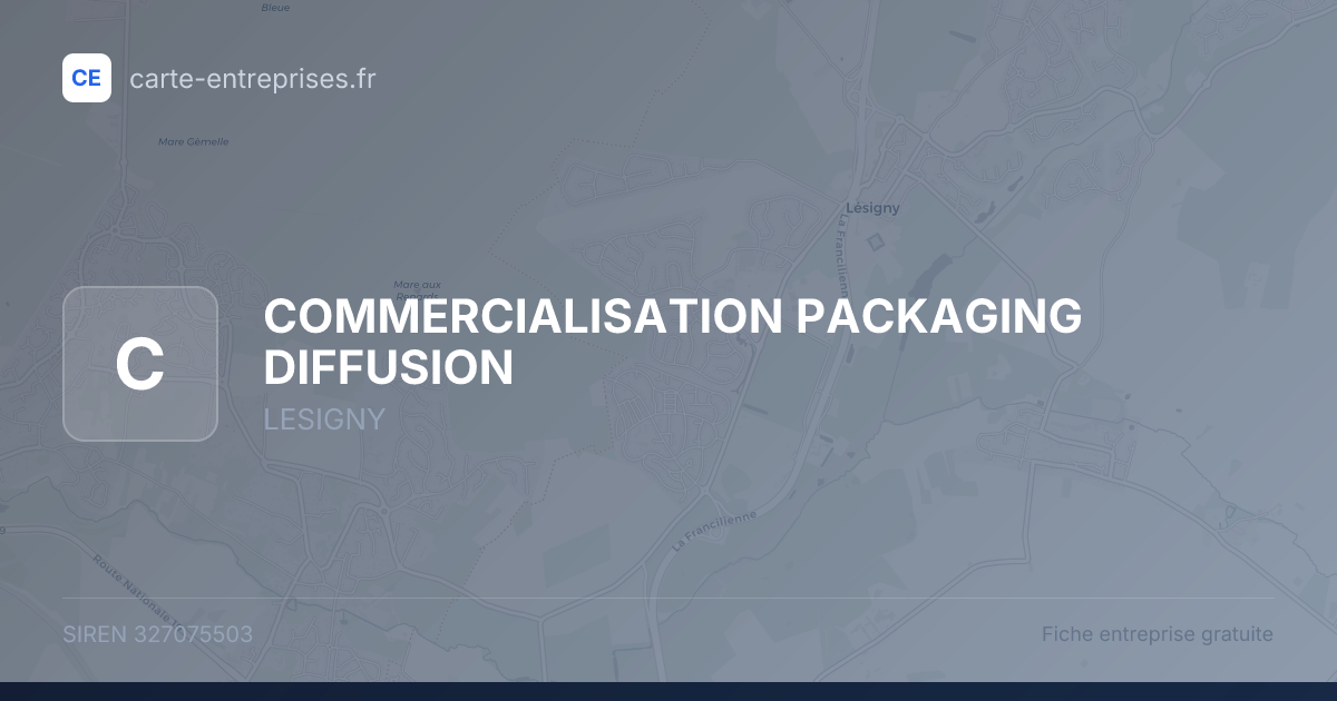 COMMERCIALISATION PACKAGING DIFFUSION — 327075503 — fiche entreprise