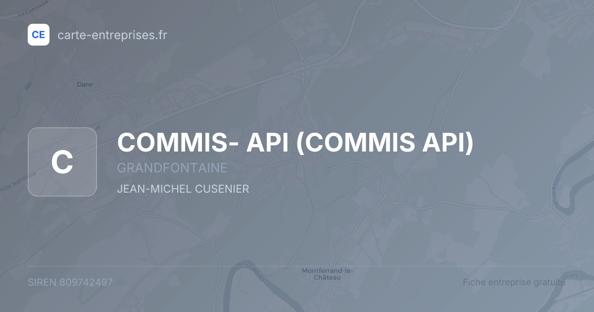 COMMIS- API (COMMIS API) — 809742497 — fiche entreprise
