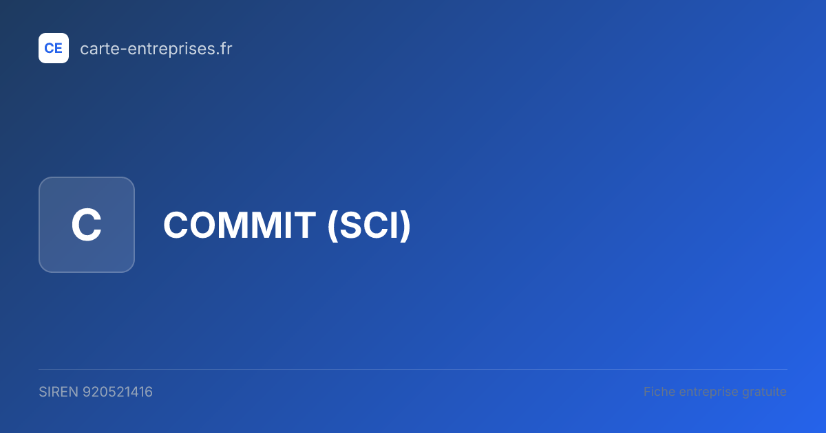 COMMIT (SCI) — 920521416 — fiche entreprise
