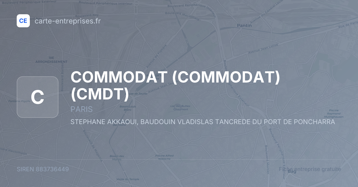 COMMODAT (COMMODAT) (CMDT) — 883736449 — fiche entreprise