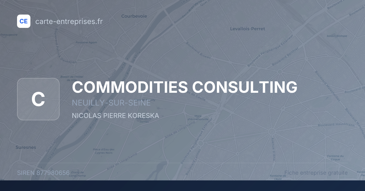 COMMODITIES CONSULTING — 877980656 — fiche entreprise