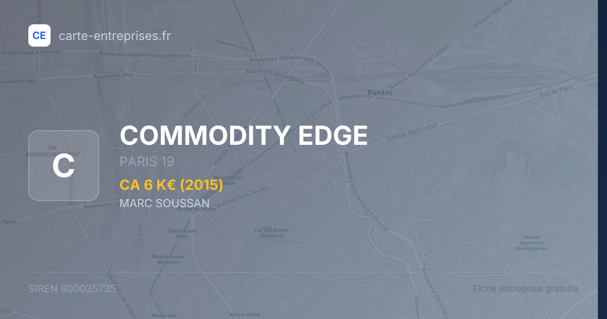 COMMODITY EDGE — 800035735 — fiche entreprise