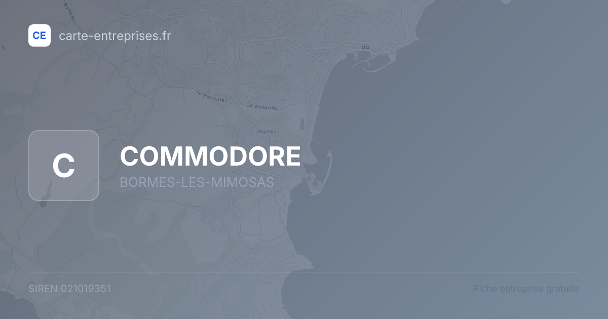 COMMODORE — 021019351 — fiche entreprise