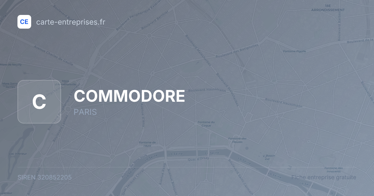 COMMODORE — 320852205 — fiche entreprise