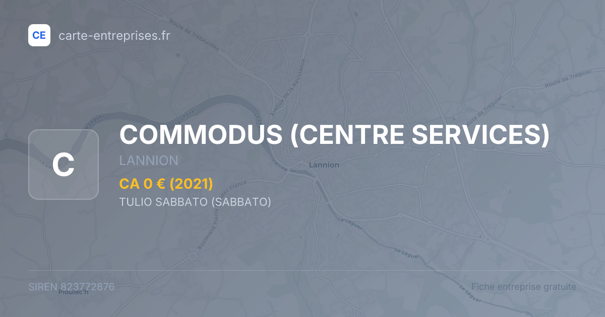 COMMODUS (CENTRE SERVICES) — 823772876 — fiche entreprise