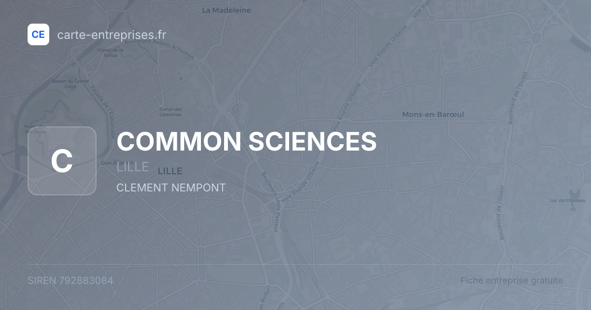 COMMON SCIENCES — 792883084 — fiche entreprise