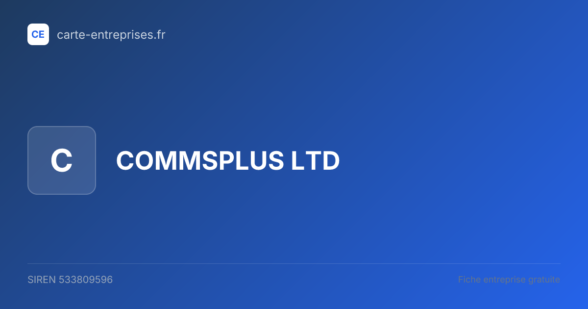 COMMSPLUS LTD — 533809596 — fiche entreprise