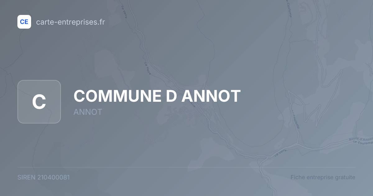 COMMUNE D ANNOT — 210400081 — fiche entreprise