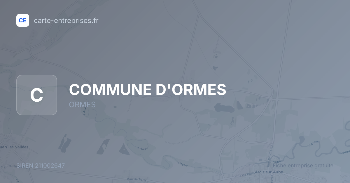 COMMUNE D'ORMES — 211002647 — fiche entreprise