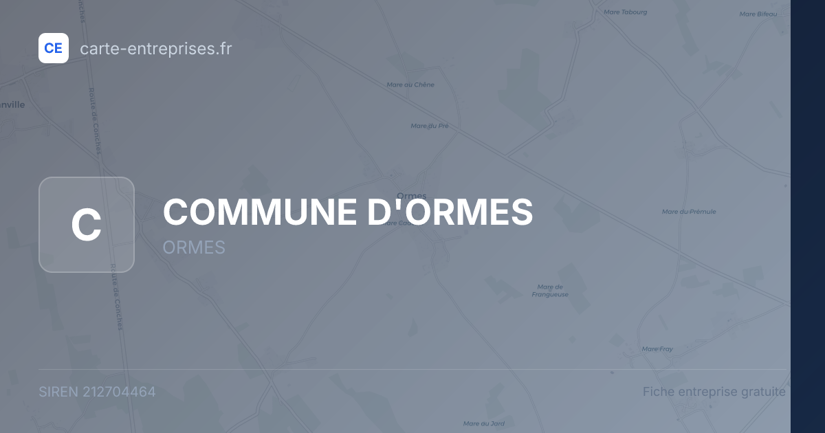 COMMUNE D'ORMES — 212704464 — fiche entreprise