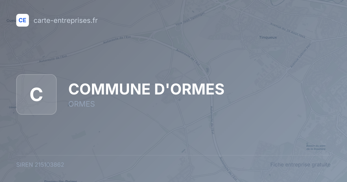 COMMUNE D'ORMES — 215103862 — fiche entreprise