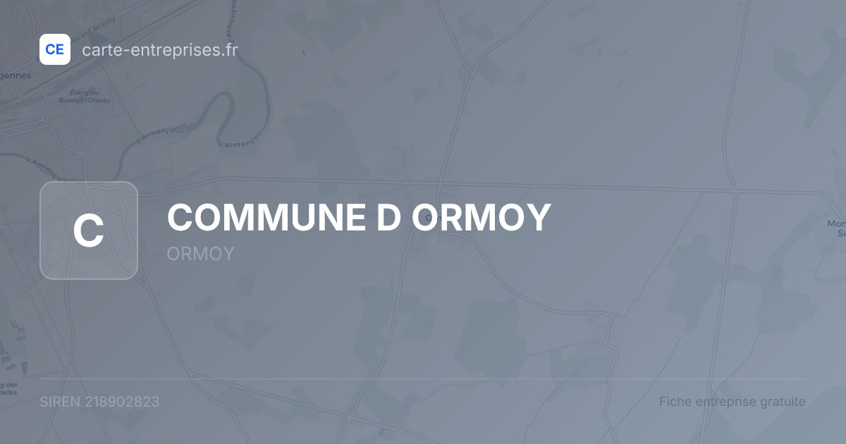 COMMUNE D ORMOY — 218902823 — fiche entreprise