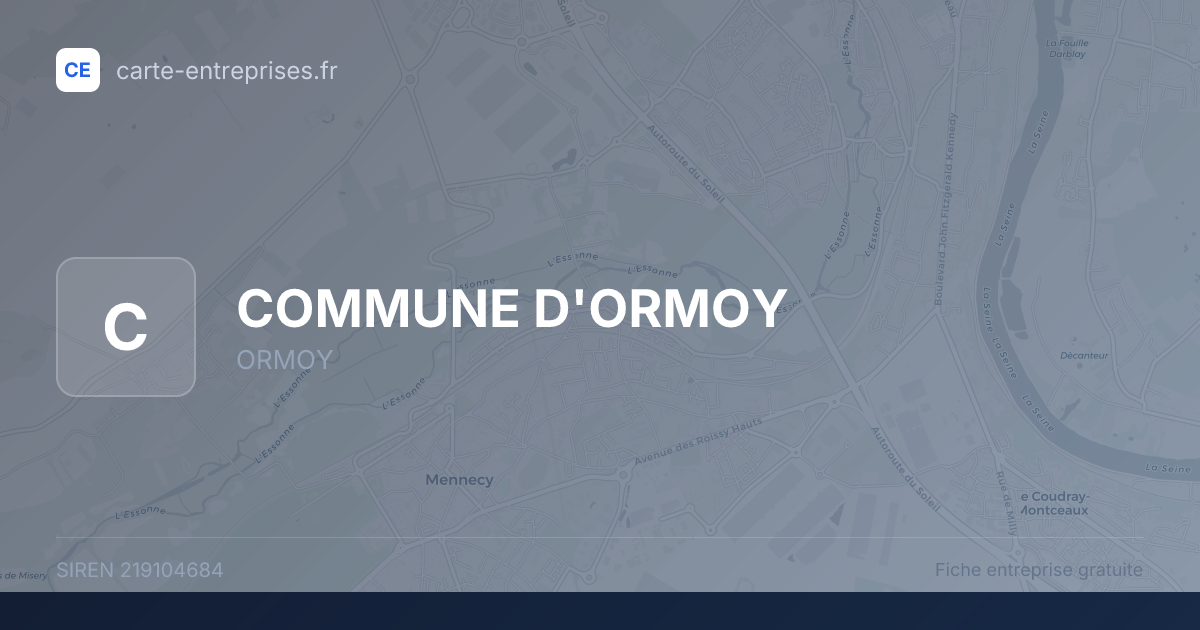 COMMUNE D'ORMOY — 219104684 — fiche entreprise