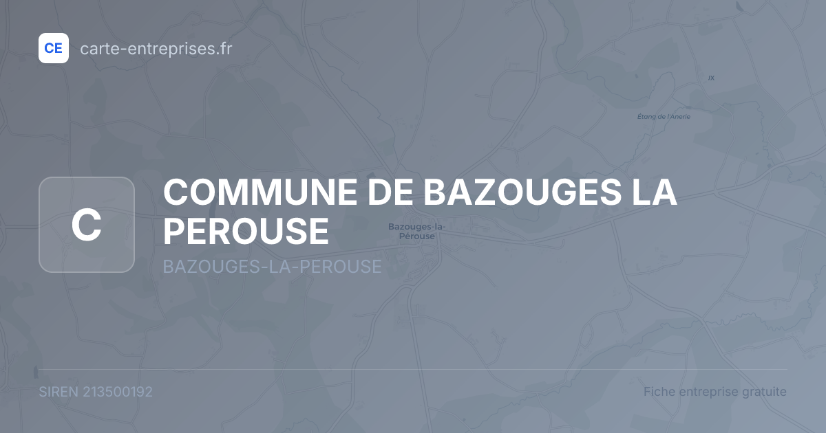 COMMUNE DE BAZOUGES LA PEROUSE — 213500192 — fiche entreprise