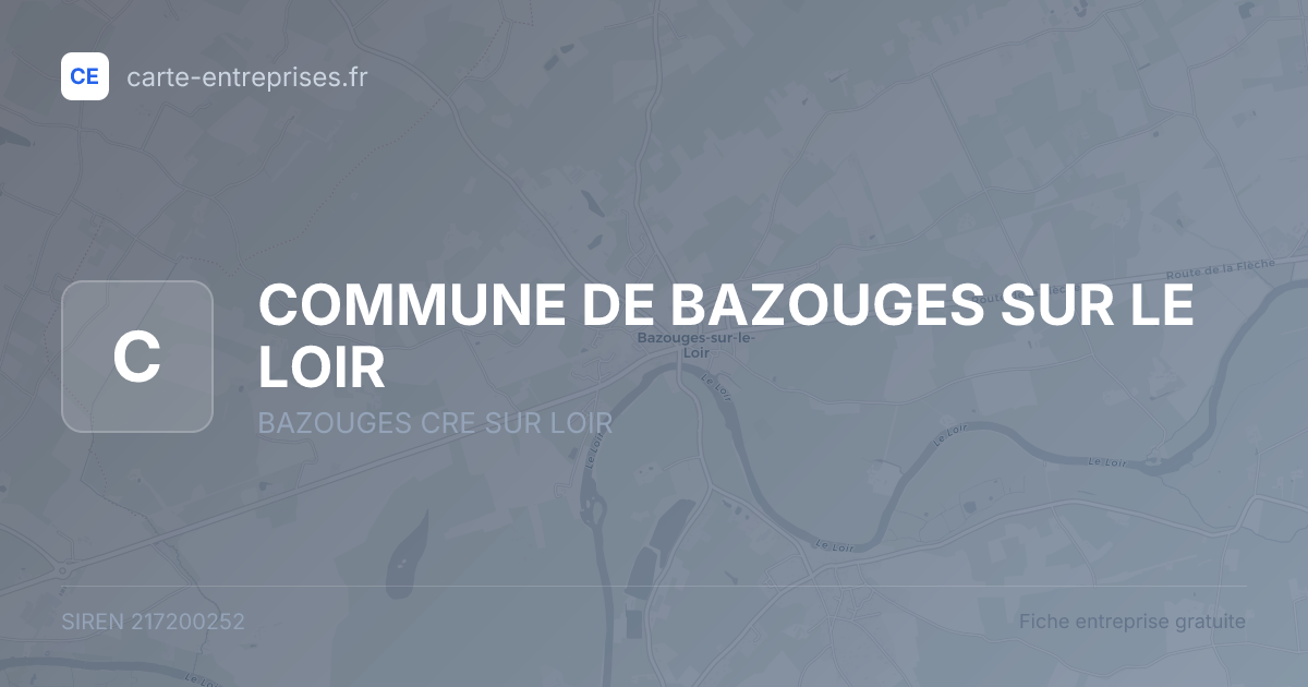 COMMUNE DE BAZOUGES SUR LE LOIR — 217200252 — fiche entreprise
