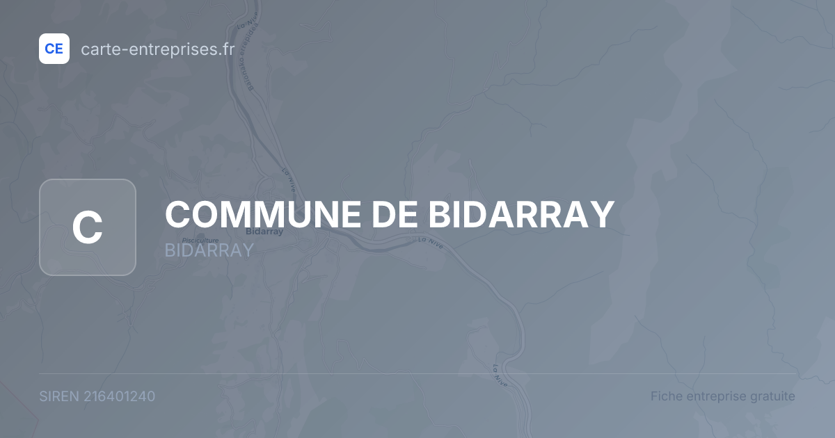 COMMUNE DE BIDARRAY — 216401240 — fiche entreprise