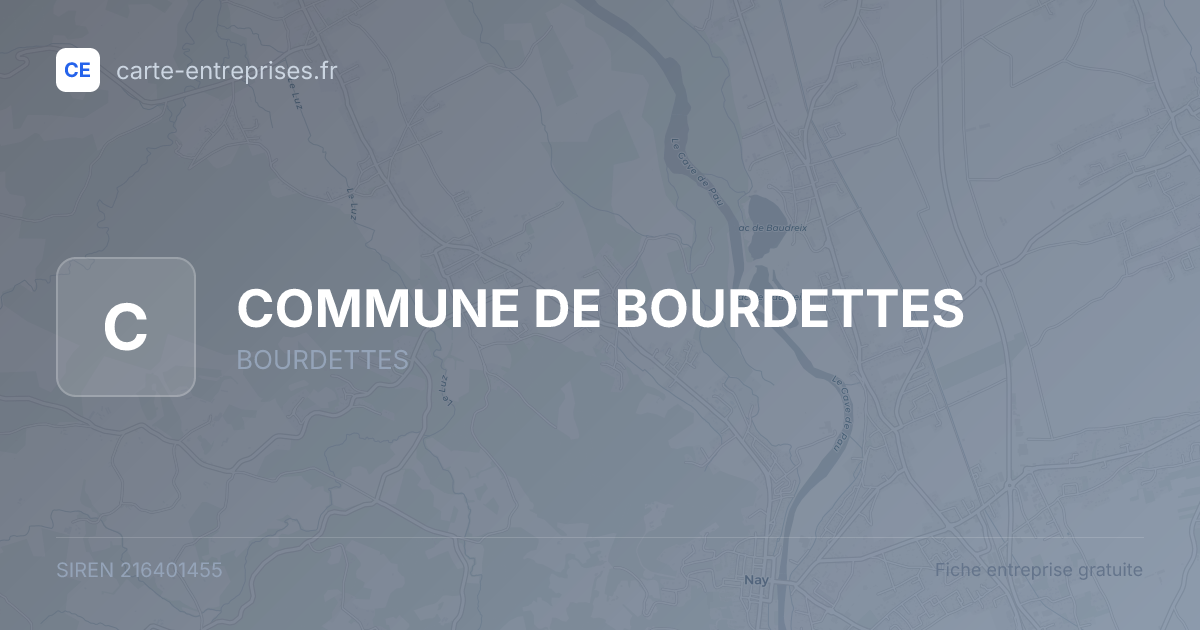 COMMUNE DE BOURDETTES — 216401455 — fiche entreprise
