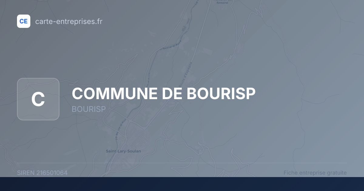 COMMUNE DE BOURISP — 216501064 — fiche entreprise