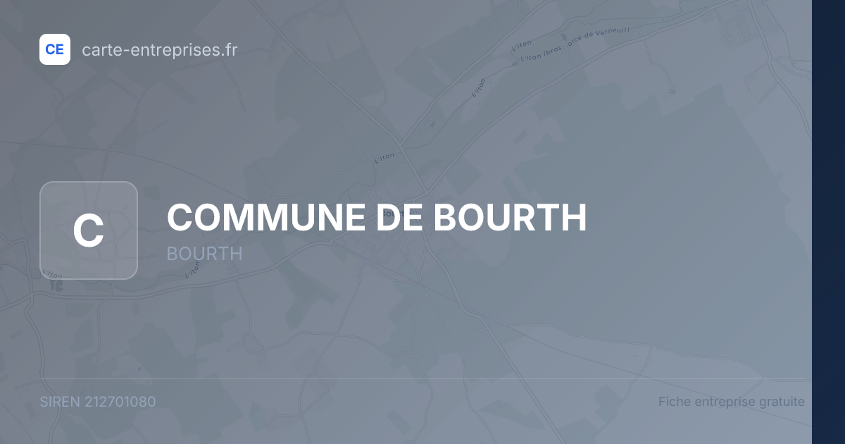 COMMUNE DE BOURTH — 212701080 — fiche entreprise