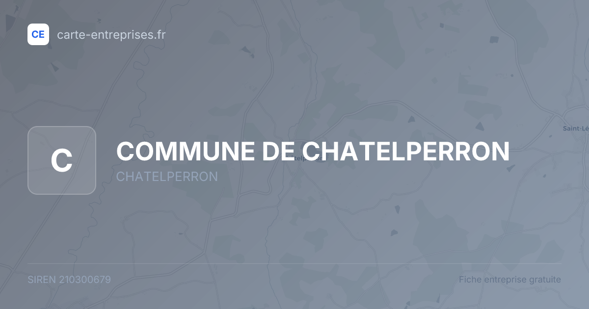 COMMUNE DE CHATELPERRON — 210300679 — fiche entreprise