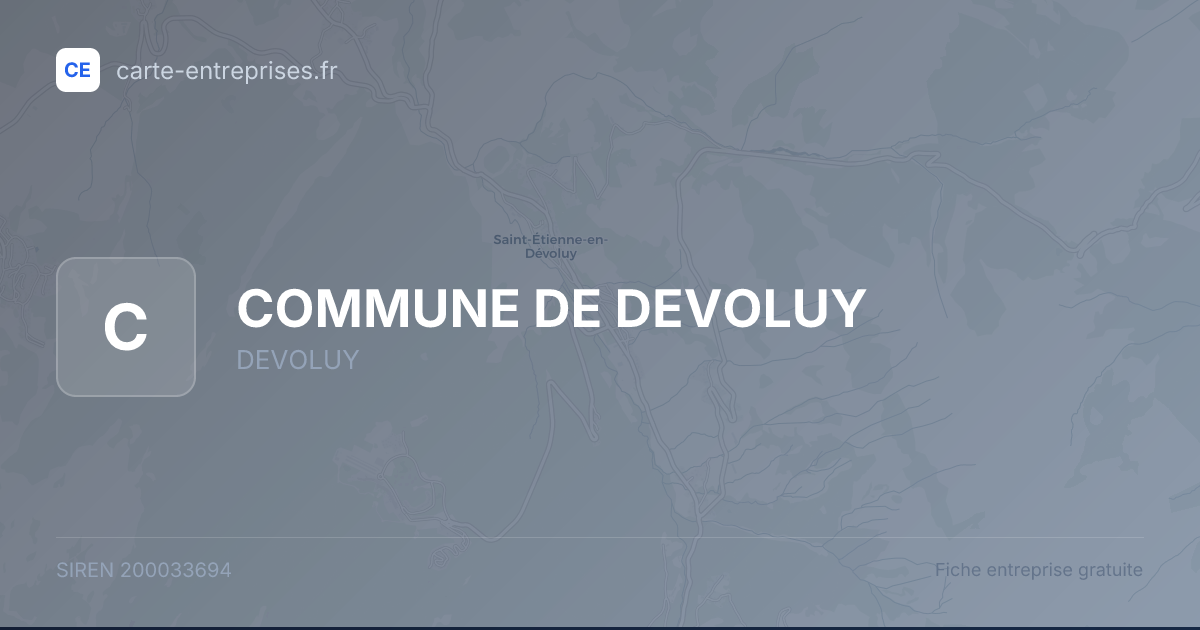 COMMUNE DE DEVOLUY — 200033694 — fiche entreprise
