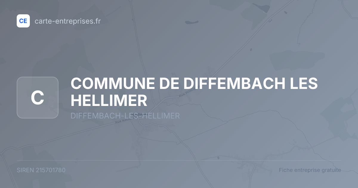 COMMUNE DE DIFFEMBACH LES HELLIMER — 215701780 — fiche entreprise