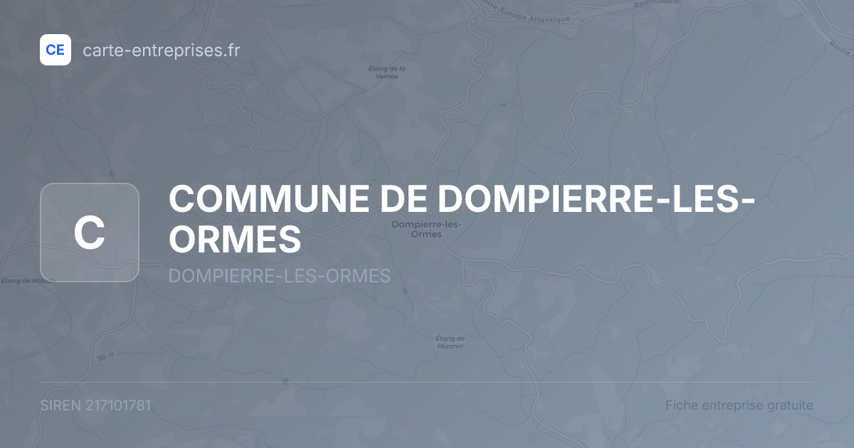 COMMUNE DE DOMPIERRE-LES-ORMES — 217101781 — fiche entreprise