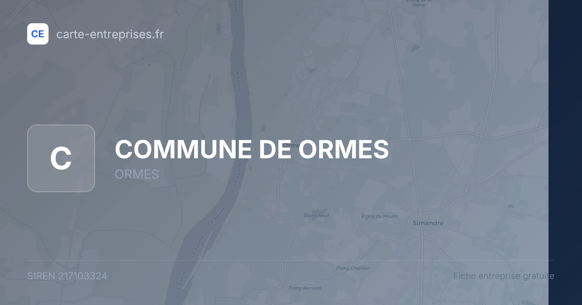 COMMUNE DE ORMES — 217103324 — fiche entreprise