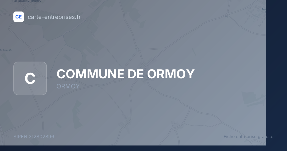 COMMUNE DE ORMOY — 212802896 — fiche entreprise