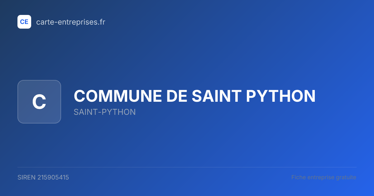 COMMUNE DE SAINT PYTHON — 215905415 — fiche entreprise
