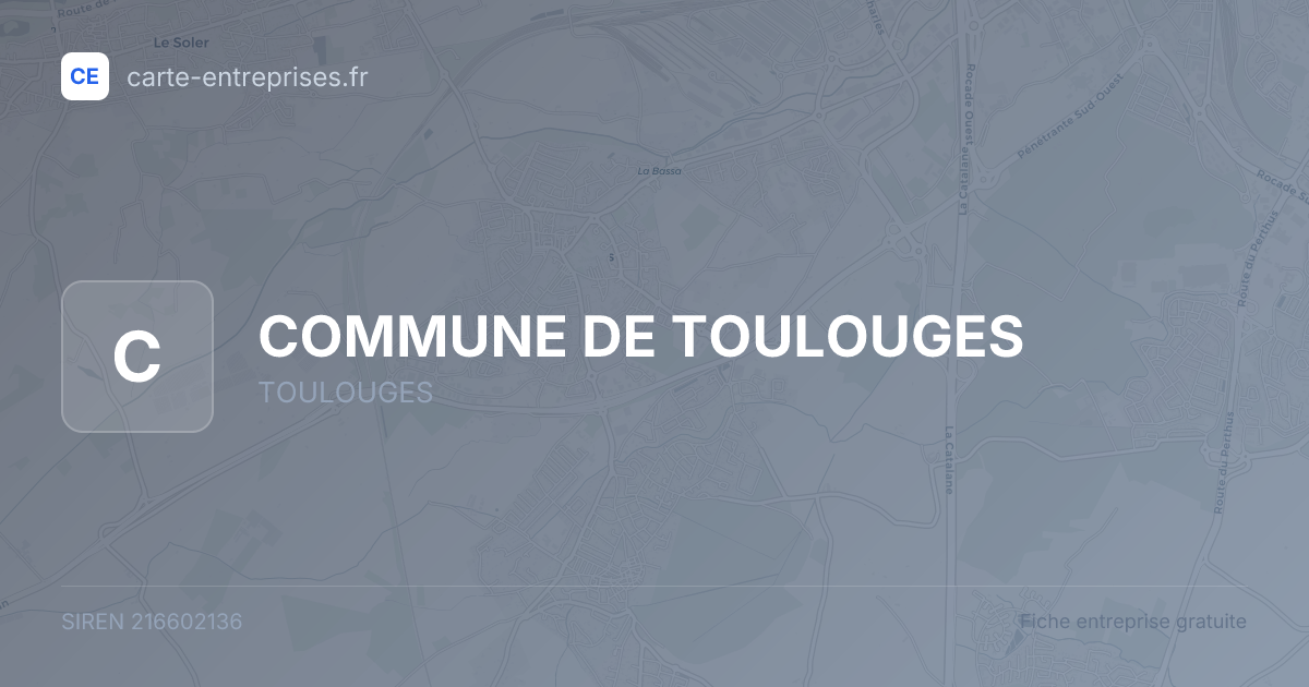 COMMUNE DE TOULOUGES — 216602136 — fiche entreprise