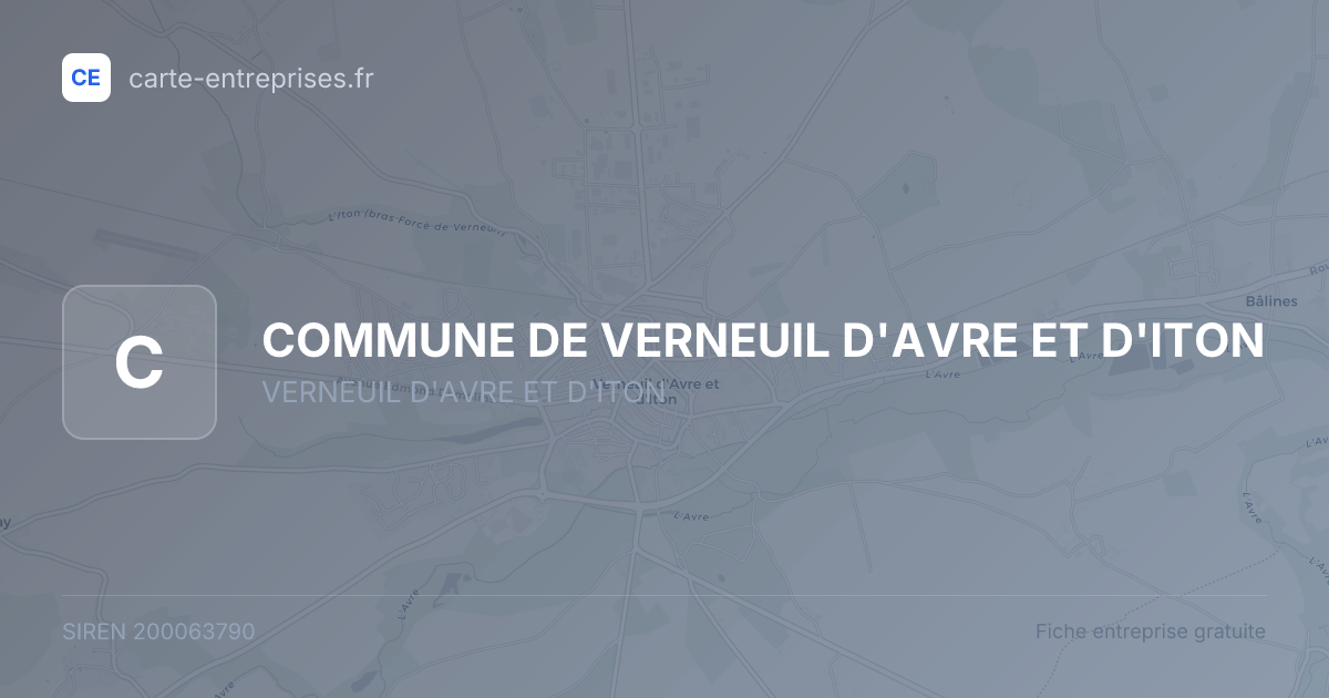 COMMUNE DE VERNEUIL D'AVRE ET D'ITON — 200063790 — fiche entreprise