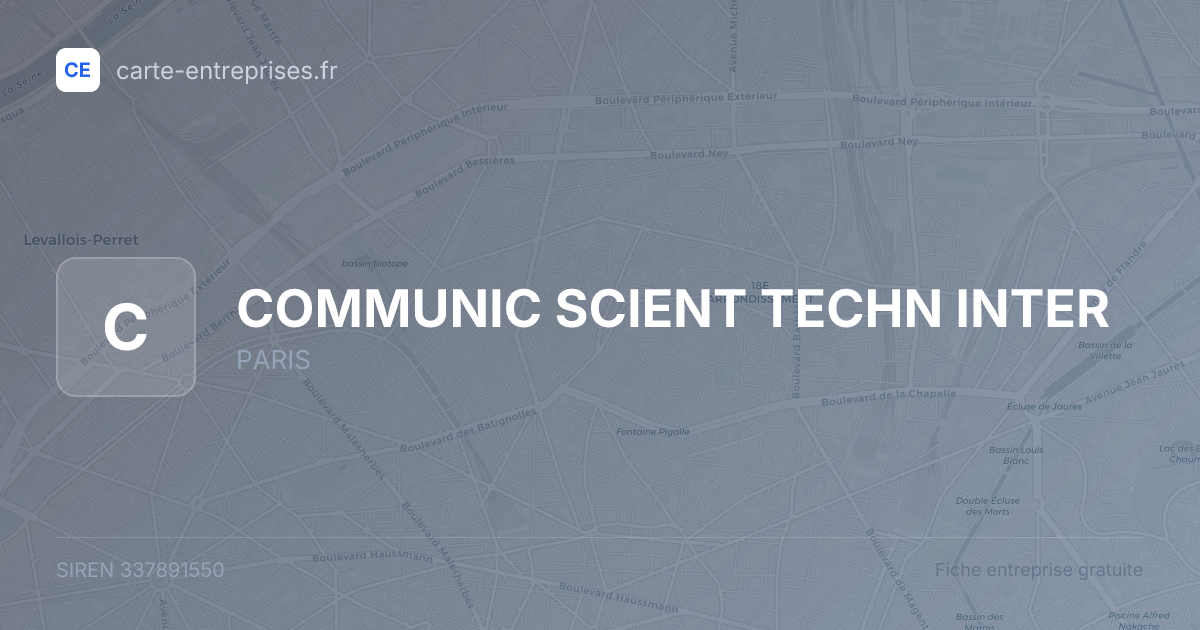 COMMUNIC SCIENT TECHN INTER — 337891550 — fiche entreprise