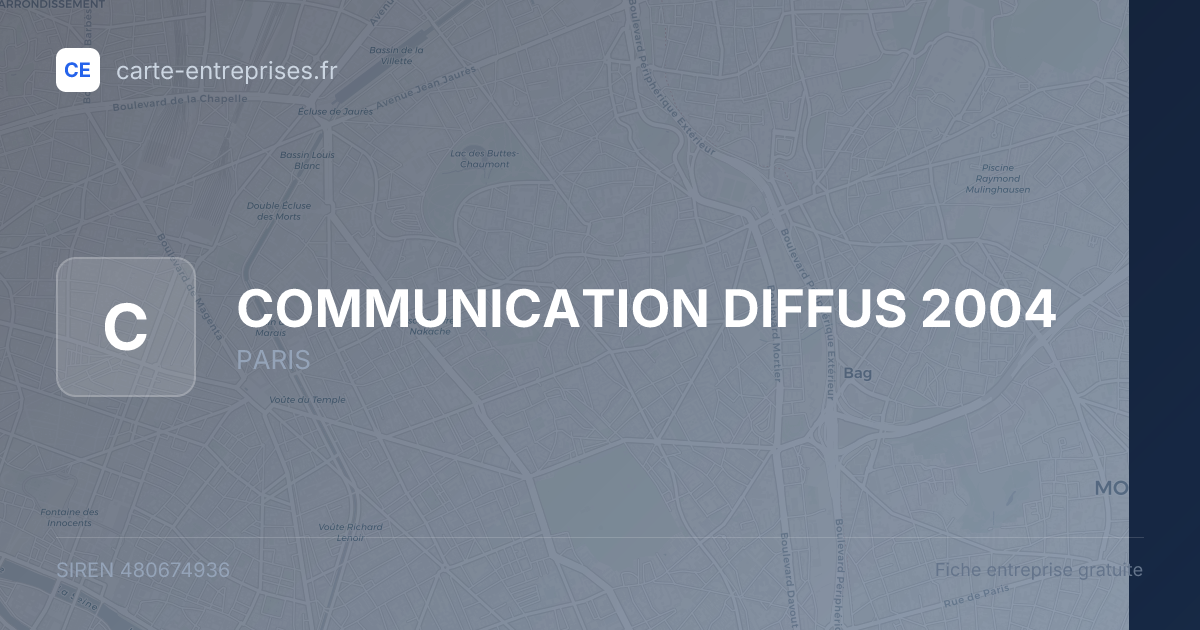 COMMUNICATION DIFFUS 2004 — 480674936 — fiche entreprise