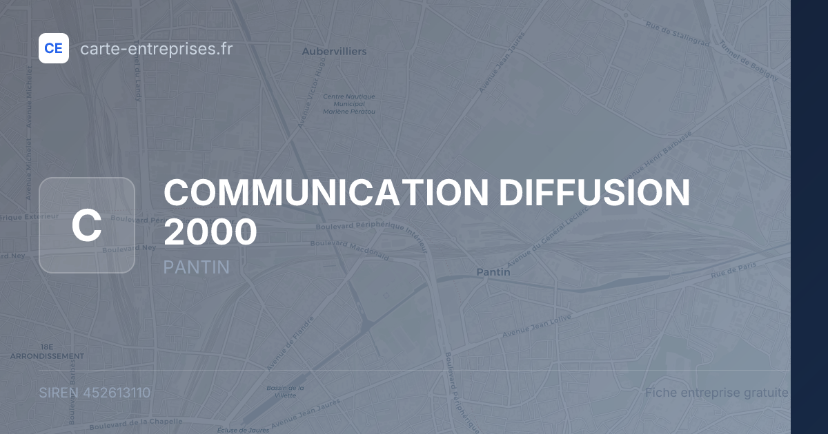 COMMUNICATION DIFFUSION 2000 — 452613110 — fiche entreprise