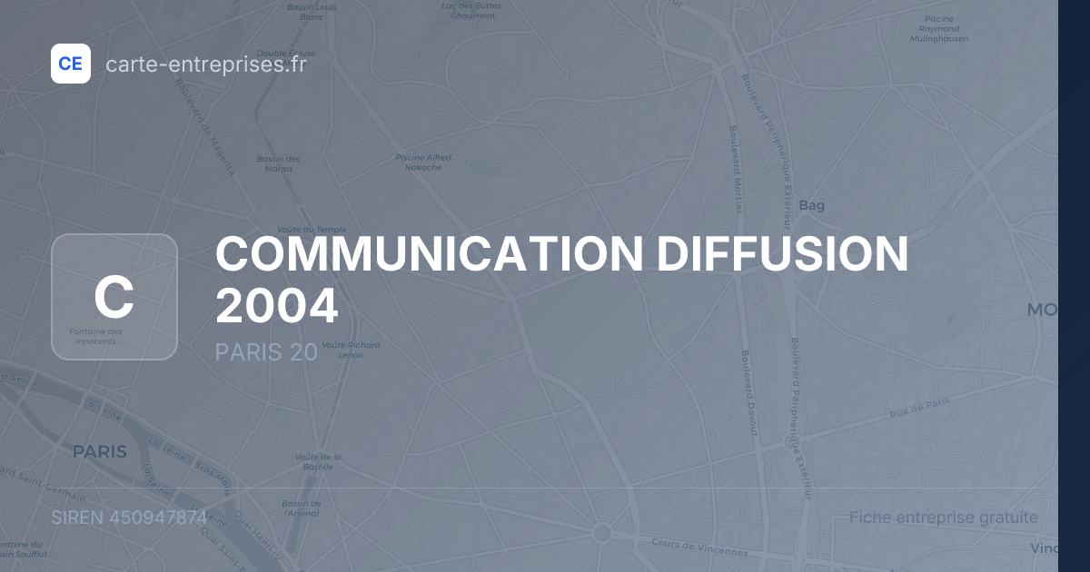 COMMUNICATION DIFFUSION 2004 — 450947874 — fiche entreprise