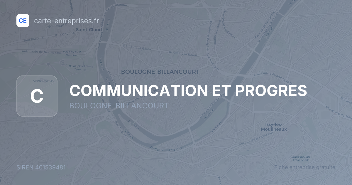 COMMUNICATION ET PROGRES — 401539481 — fiche entreprise