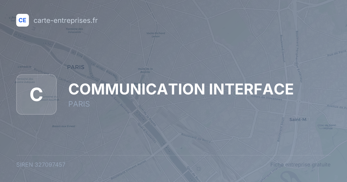 COMMUNICATION INTERFACE — 327097457 — fiche entreprise