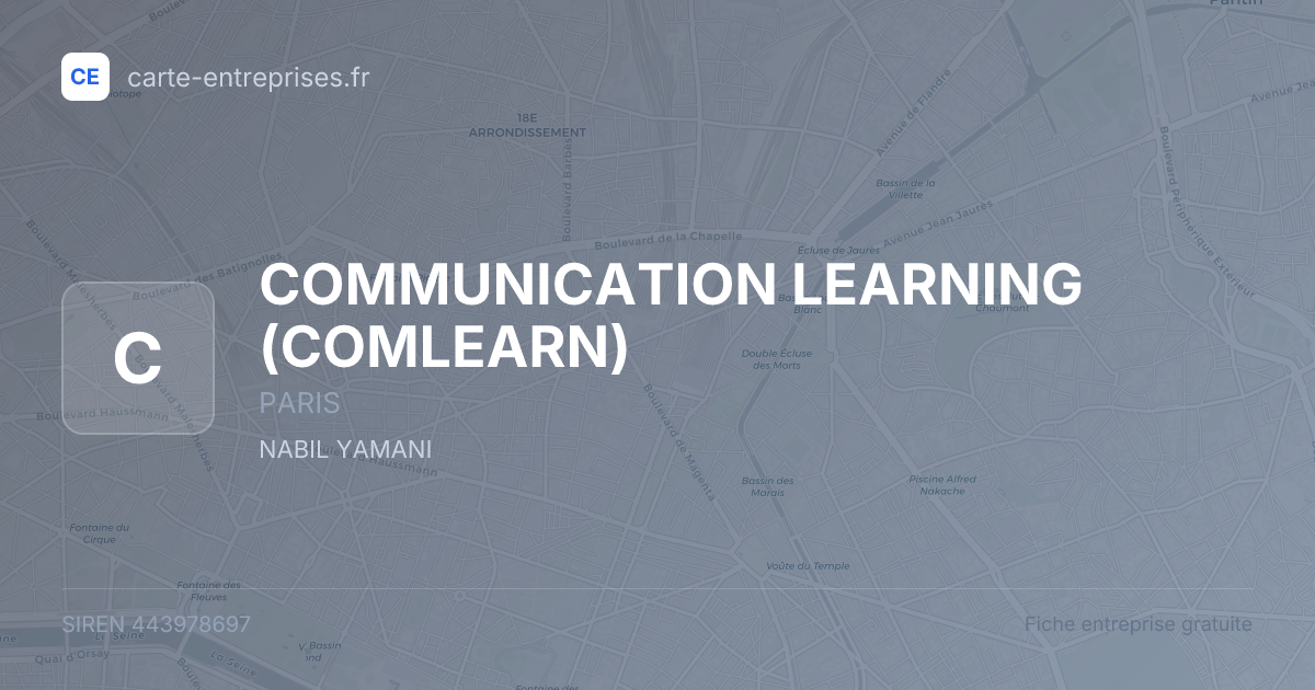 COMMUNICATION LEARNING (COMLEARN) — 443978697 — fiche entreprise