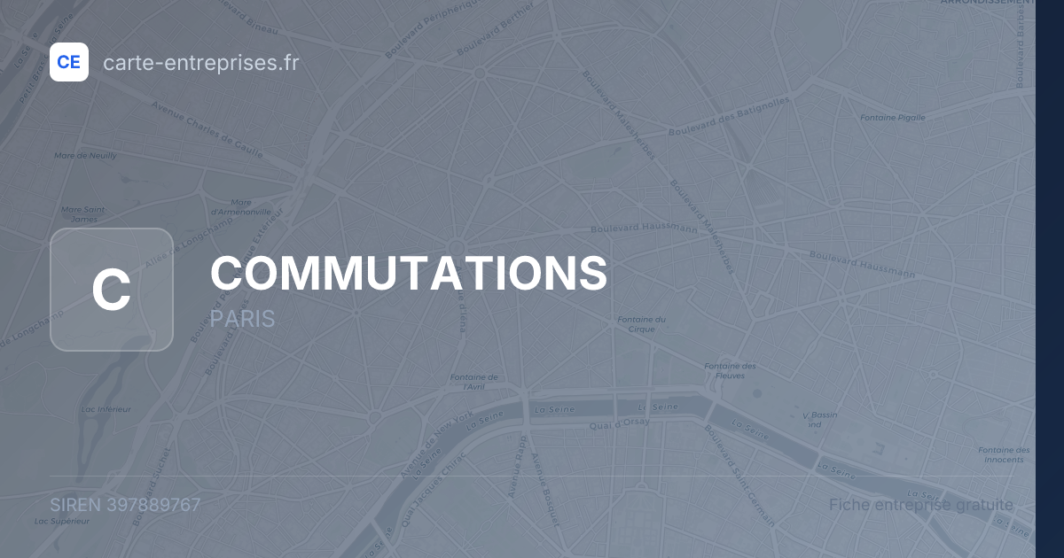 COMMUTATIONS — 397889767 — fiche entreprise