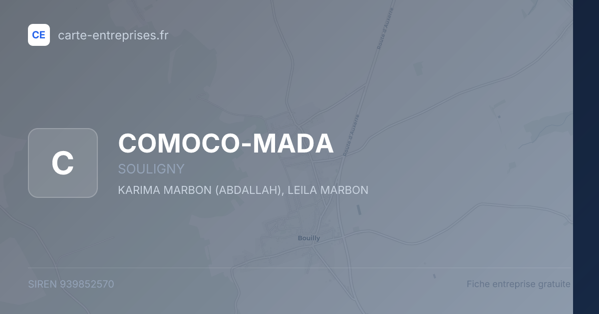 COMOCO-MADA — 939852570 — fiche entreprise
