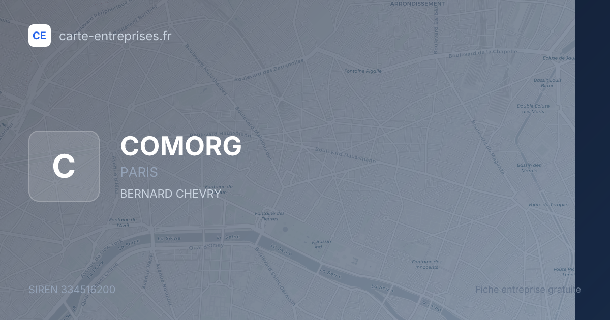 COMORG — 334516200 — fiche entreprise