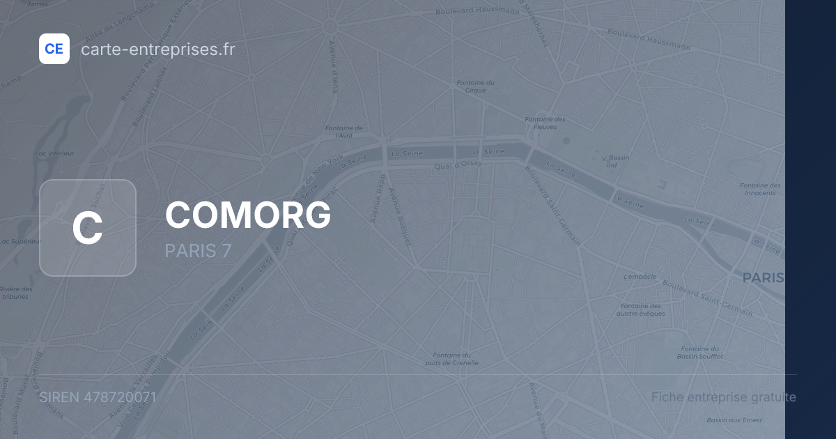 COMORG — 478720071 — fiche entreprise