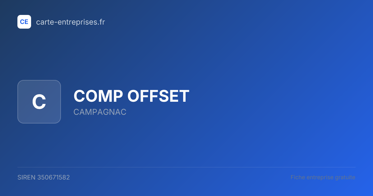 COMP OFFSET — 350671582 — fiche entreprise