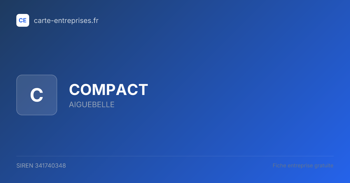 COMPACT — 341740348 — fiche entreprise