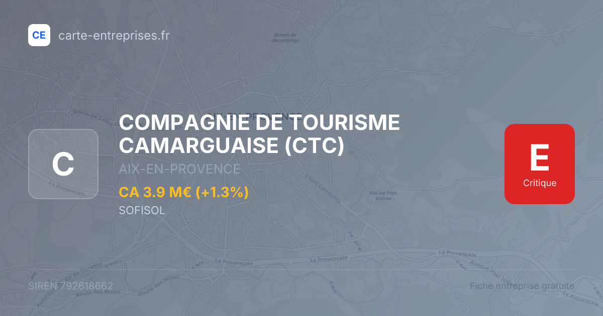 COMPAGNIE DE TOURISME CAMARGUAISE (CTC) — 792618662 — fiche entreprise