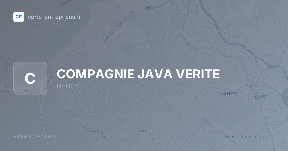 COMPAGNIE JAVA VERITE — 500873609 — fiche entreprise