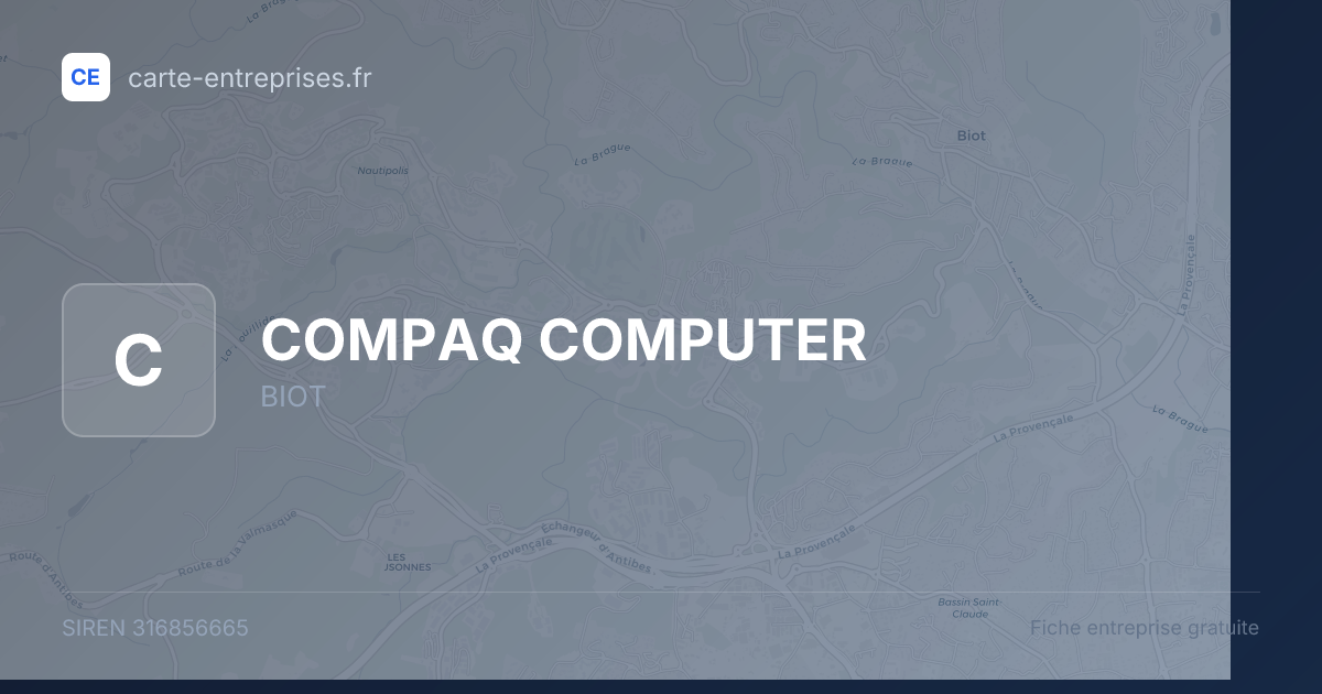 COMPAQ COMPUTER — 316856665 — fiche entreprise