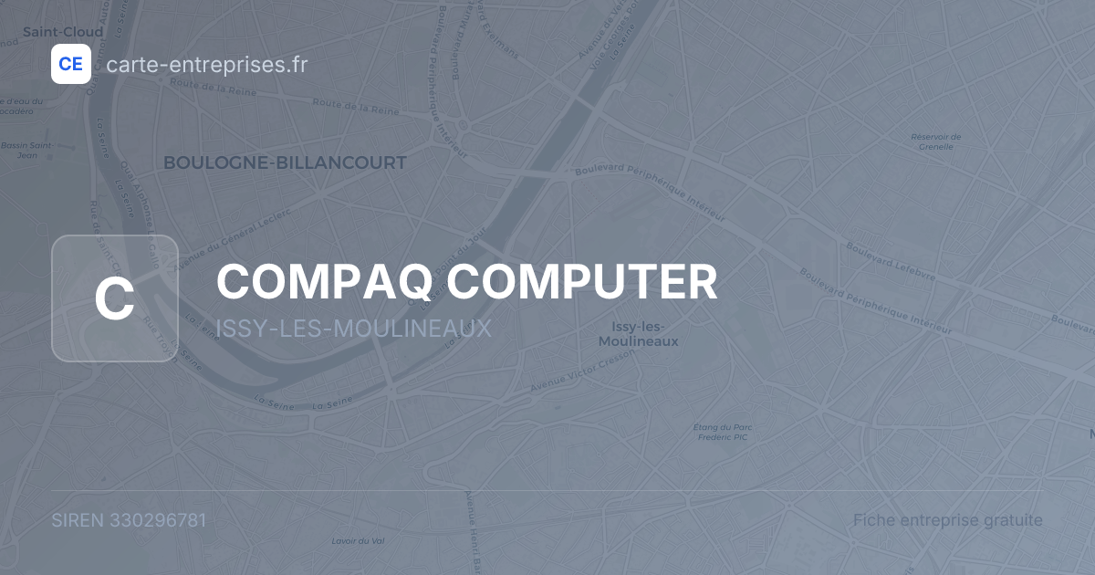 COMPAQ COMPUTER — 330296781 — fiche entreprise
