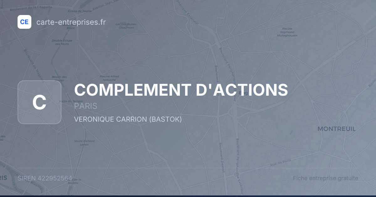 COMPLEMENT D'ACTIONS — 422952564 — fiche entreprise
